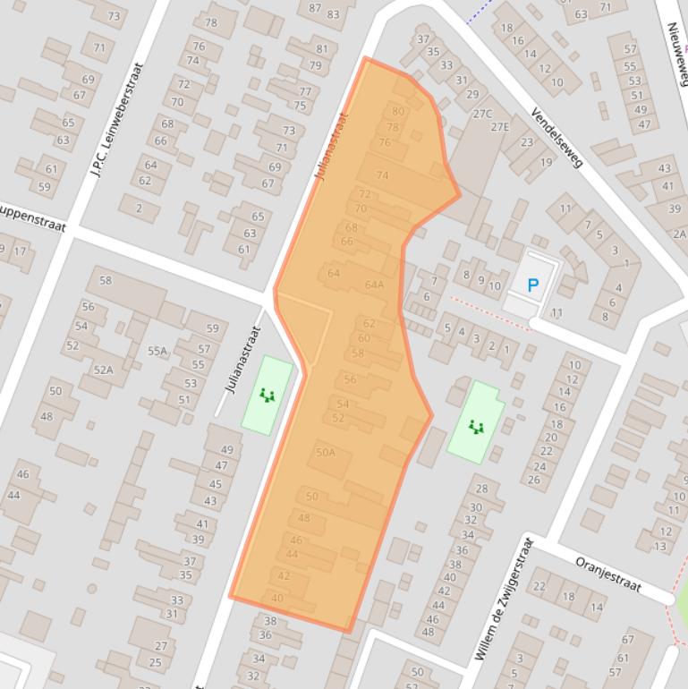 Kaart van postcodegebied 3905EN.
