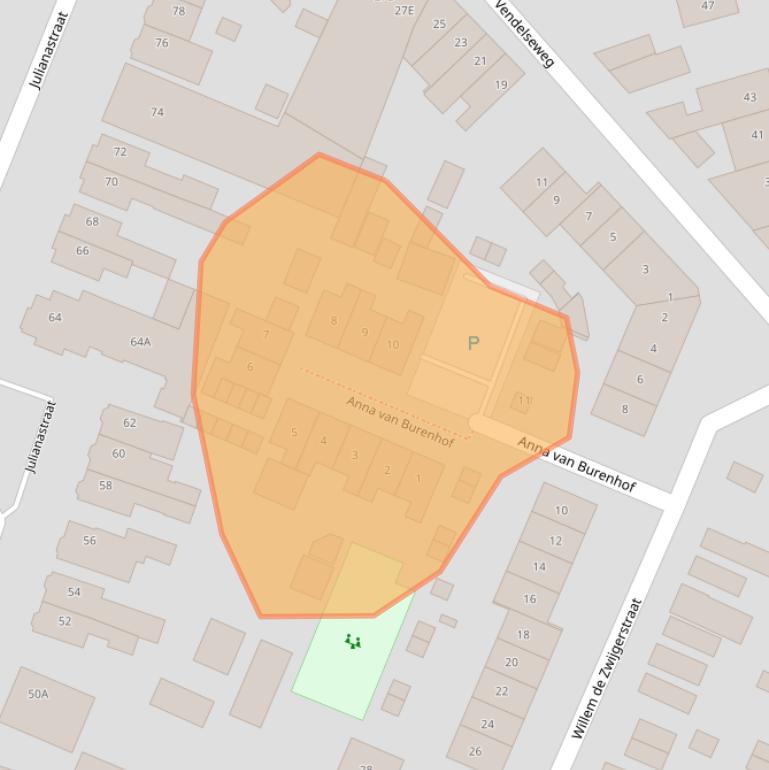 Kaart van postcodegebied 3905ET.