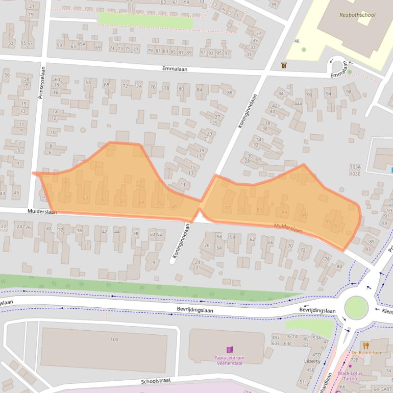 Kaart van postcodegebied 3905GB.