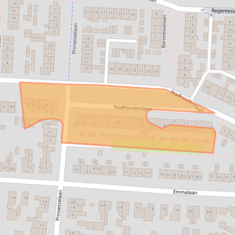 Kaart van postcodegebied 3905HB.