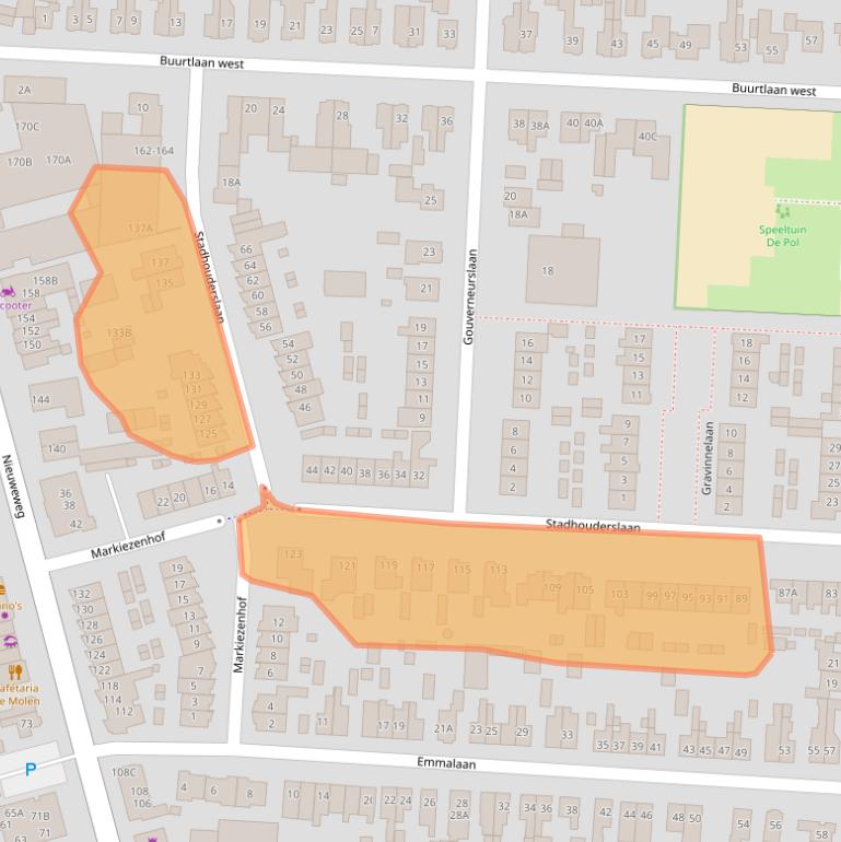Kaart van postcodegebied 3905HC.