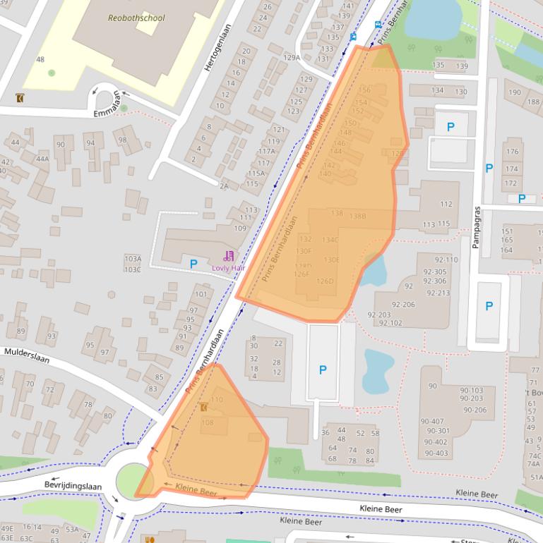 Kaart van postcodegebied 3905JD.