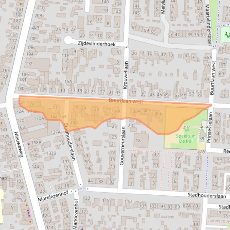 Kaart van postcodegebied 3905JR.