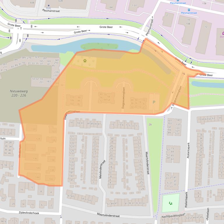 Kaart van postcodegebied 3905KB.