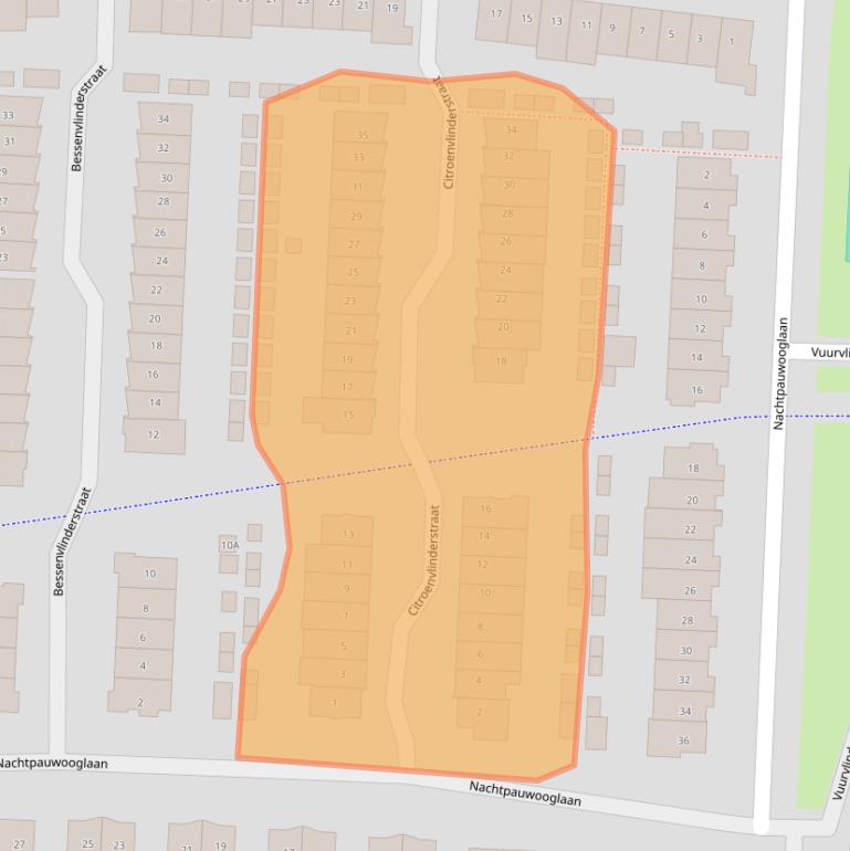 Kaart van postcodegebied 3905KK.