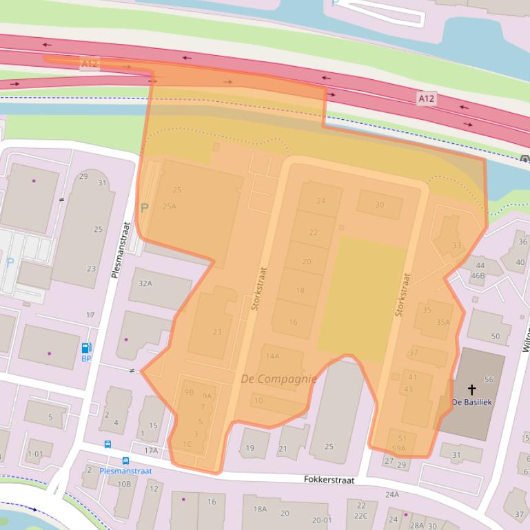 Kaart van postcodegebied 3905KX.