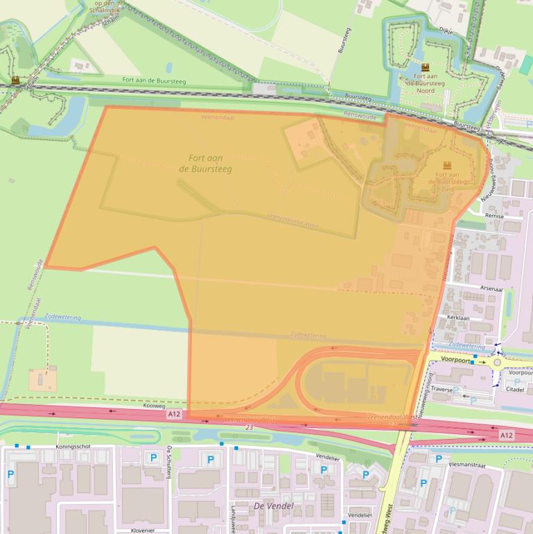 Kaart van postcodegebied 3905LW.