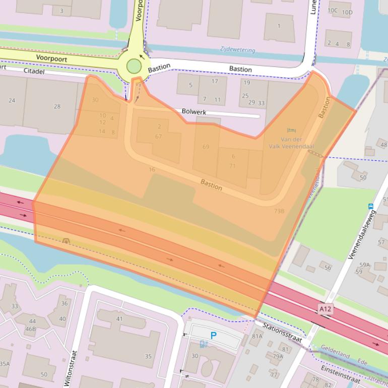 Kaart van postcodegebied 3905NJ.