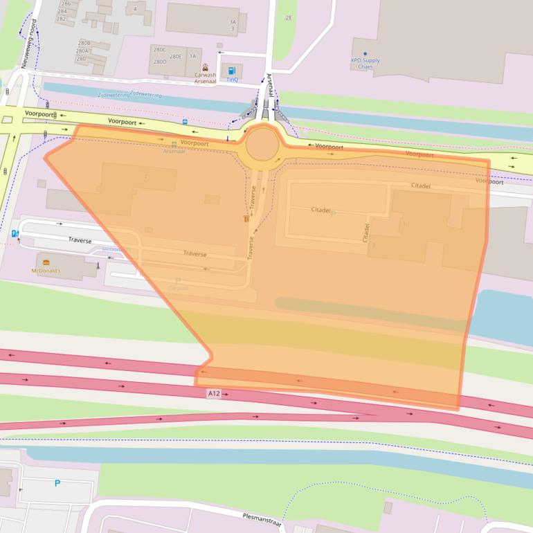 Kaart van postcodegebied 3905NL.