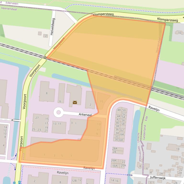 Kaart van postcodegebied 3905NT.