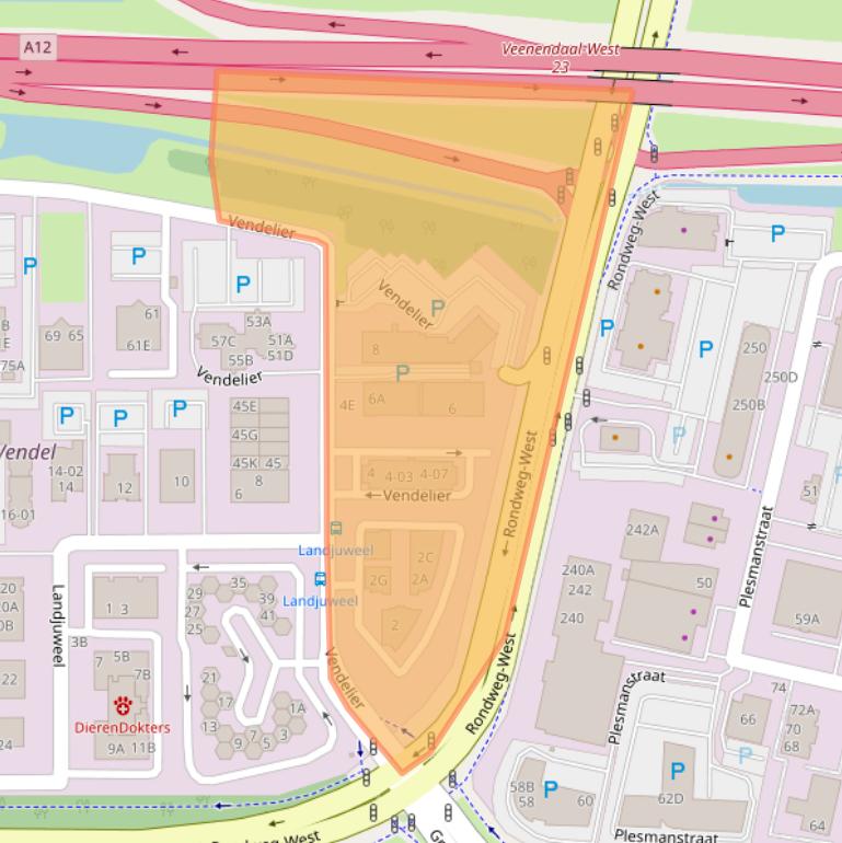 Kaart van postcodegebied 3905PA.