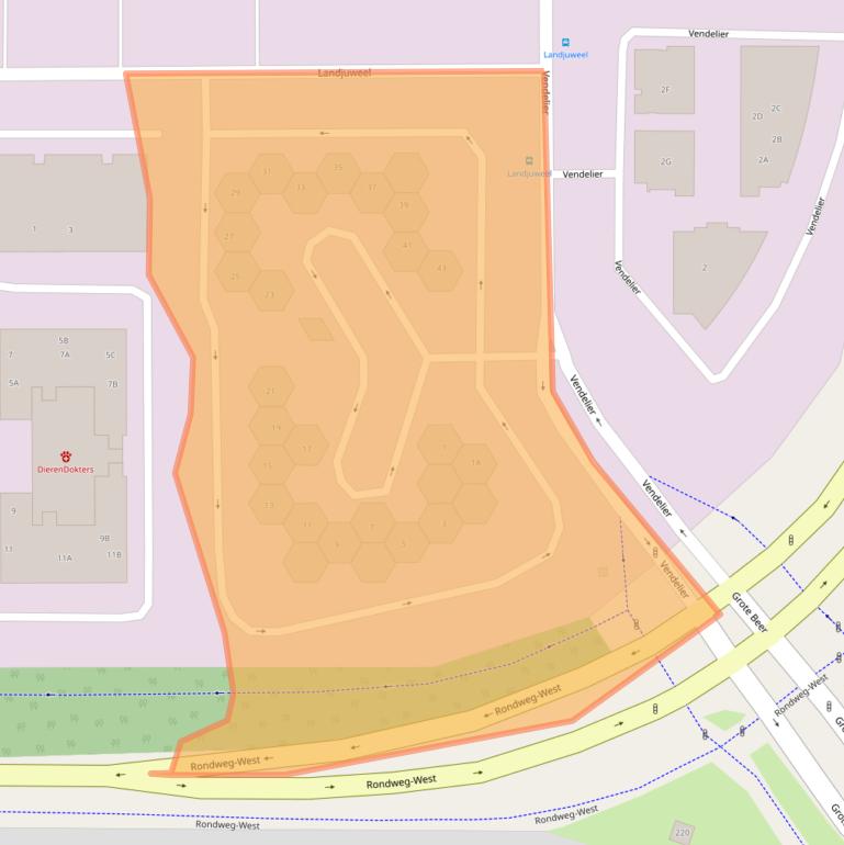 Kaart van postcodegebied 3905PB.