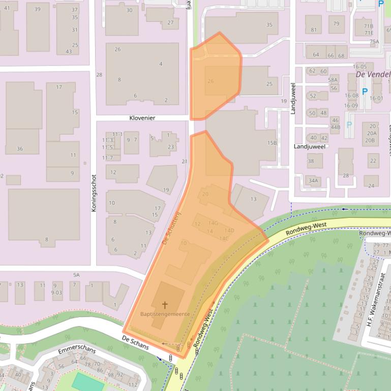 Kaart van postcodegebied 3905PL.