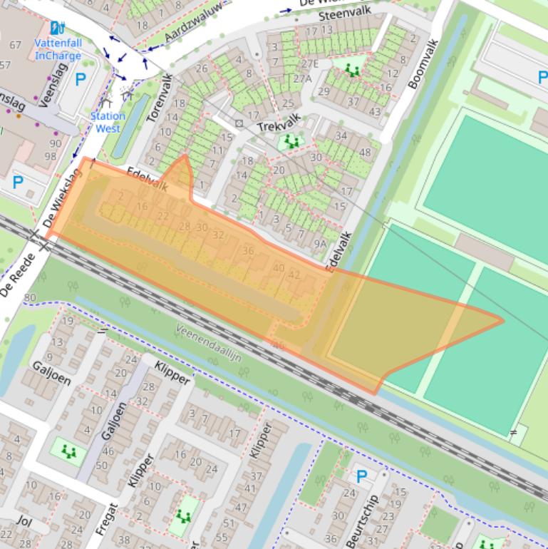 Kaart van postcodegebied 3905RB.