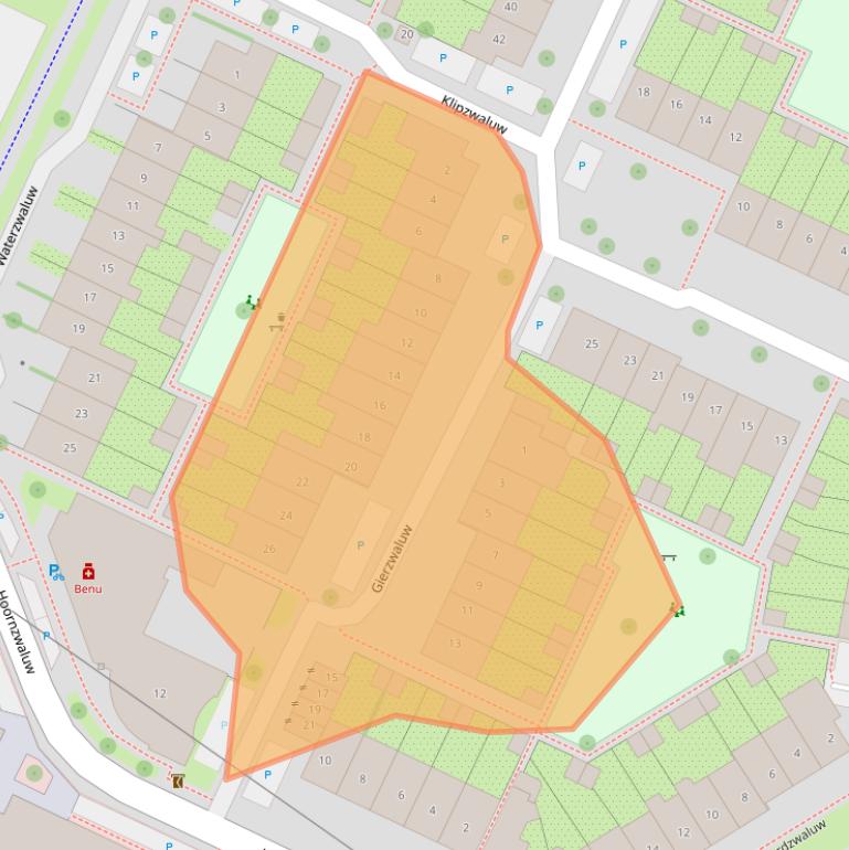 Kaart van postcodegebied 3905RN.