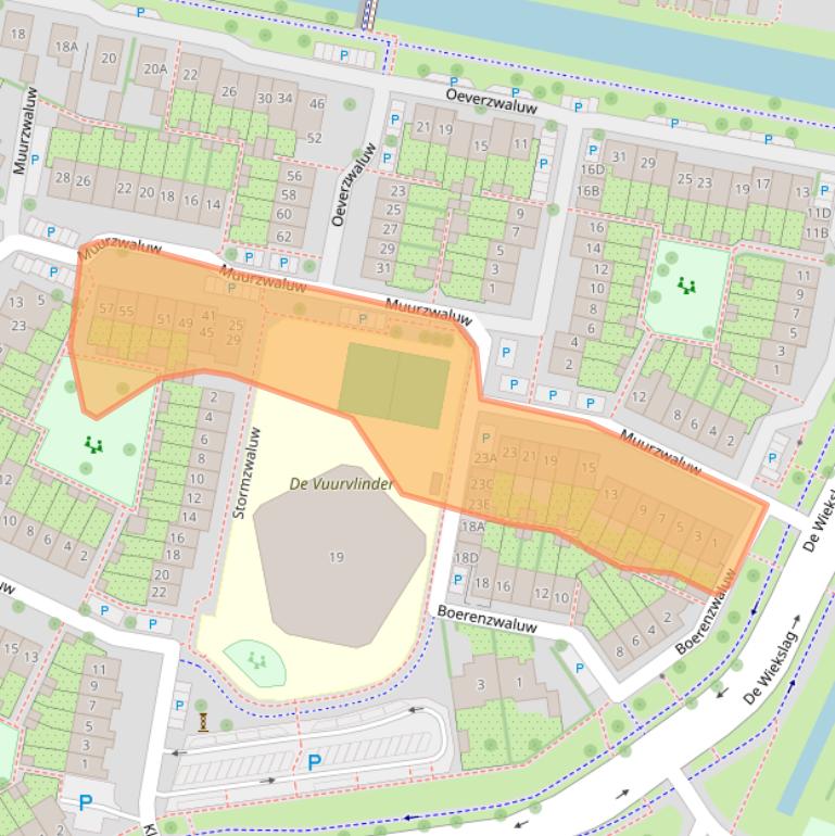 Kaart van postcodegebied 3905RW.