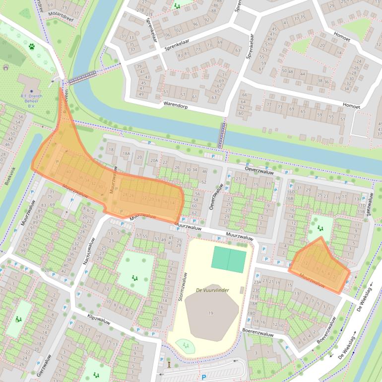 Kaart van postcodegebied 3905RZ.