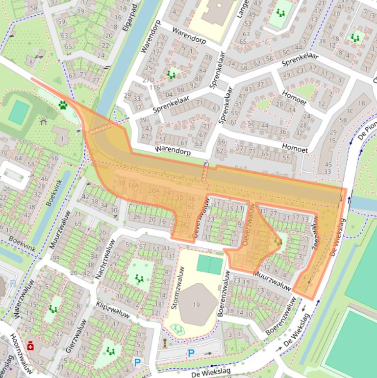 Kaart van postcodegebied 3905SC.