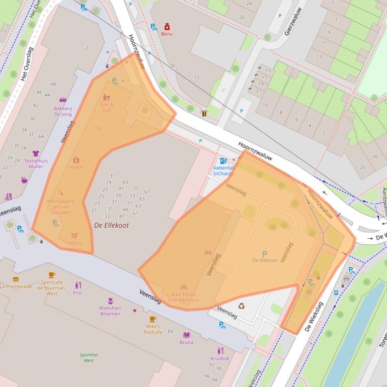 Kaart van postcodegebied 3905SH.