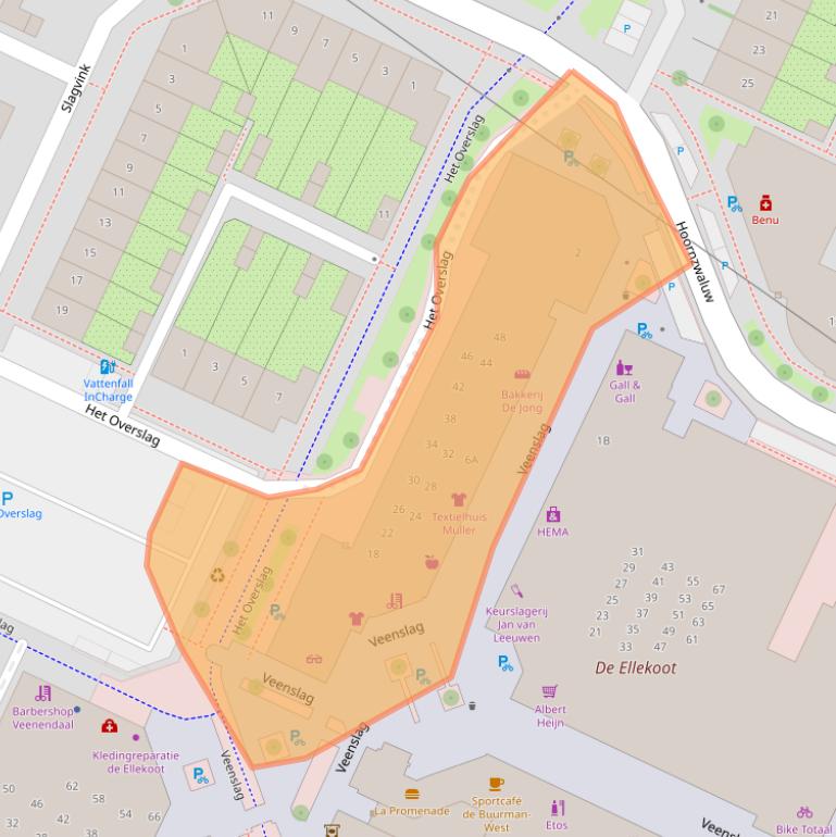 Kaart van postcodegebied 3905SK.