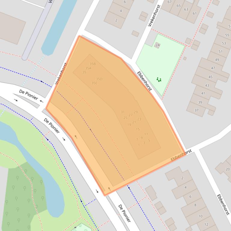 Kaart van postcodegebied 3905VC.