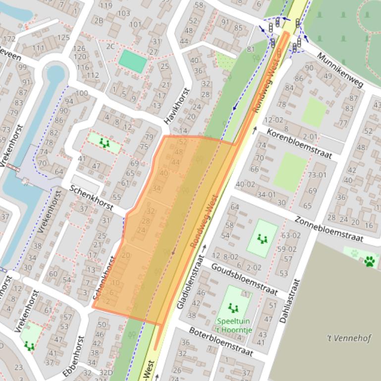 Kaart van postcodegebied 3905VE.
