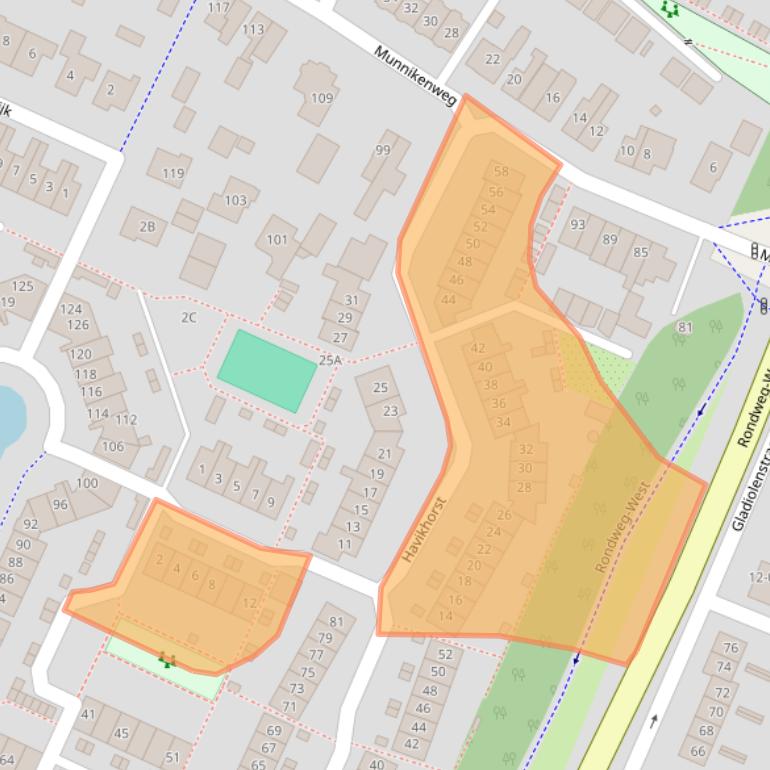 Kaart van postcodegebied 3905VJ.