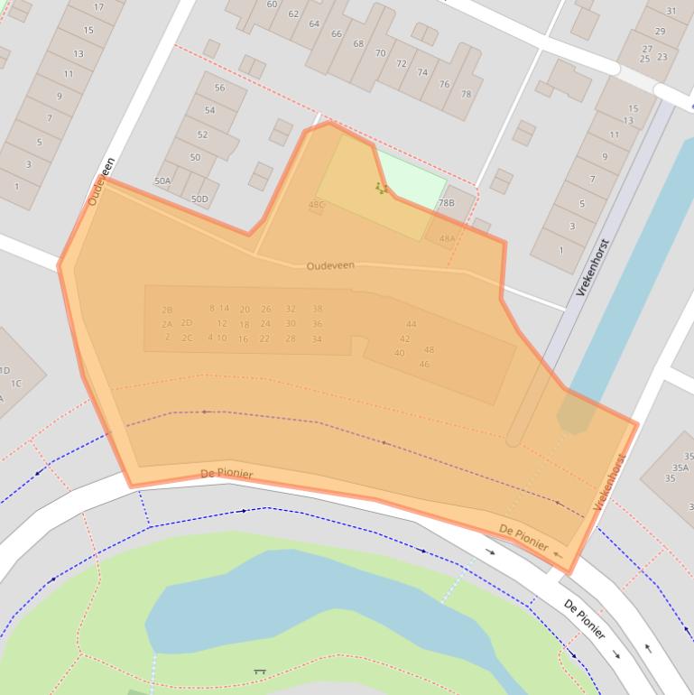 Kaart van postcodegebied 3905VT.