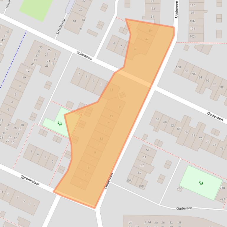 Kaart van postcodegebied 3905WB.
