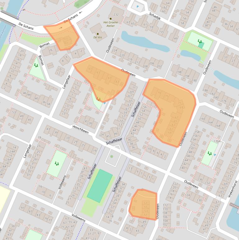 Kaart van postcodegebied 3905WD.