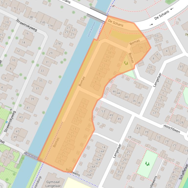 Kaart van postcodegebied 3905WG.