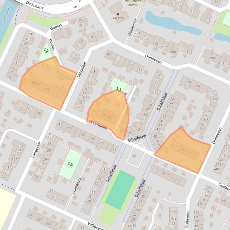 Kaart van postcodegebied 3905WJ.
