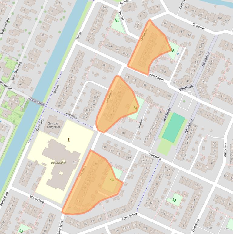 Kaart van postcodegebied 3905WL.