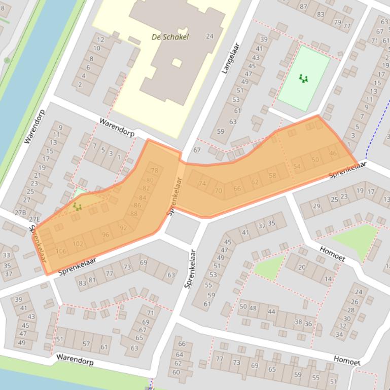 Kaart van postcodegebied 3905WS.