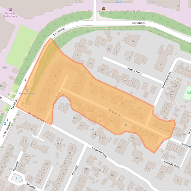 Kaart van postcodegebied 3905XS.