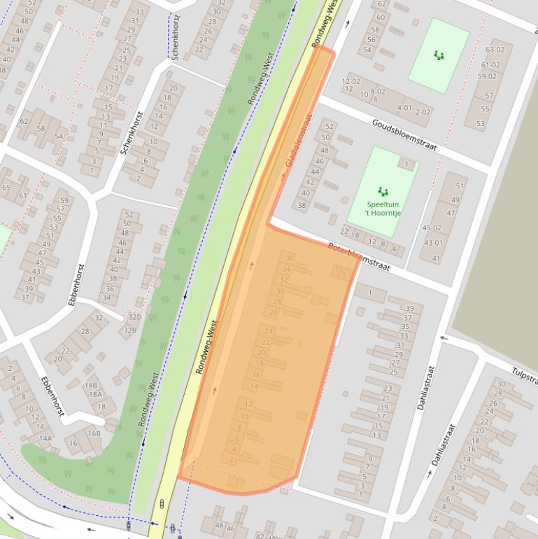 Kaart van postcodegebied 3905ZJ.