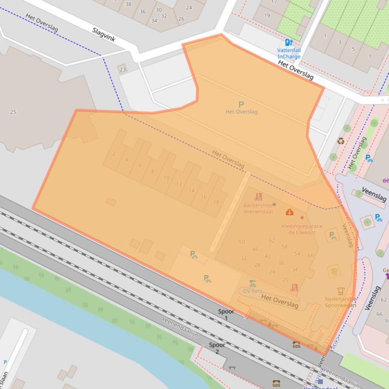 Kaart van postcodegebied 3906AC.