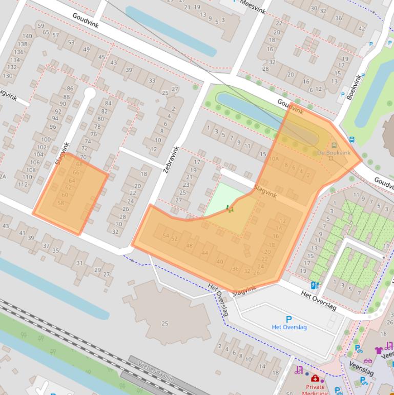 Kaart van postcodegebied 3906AG.