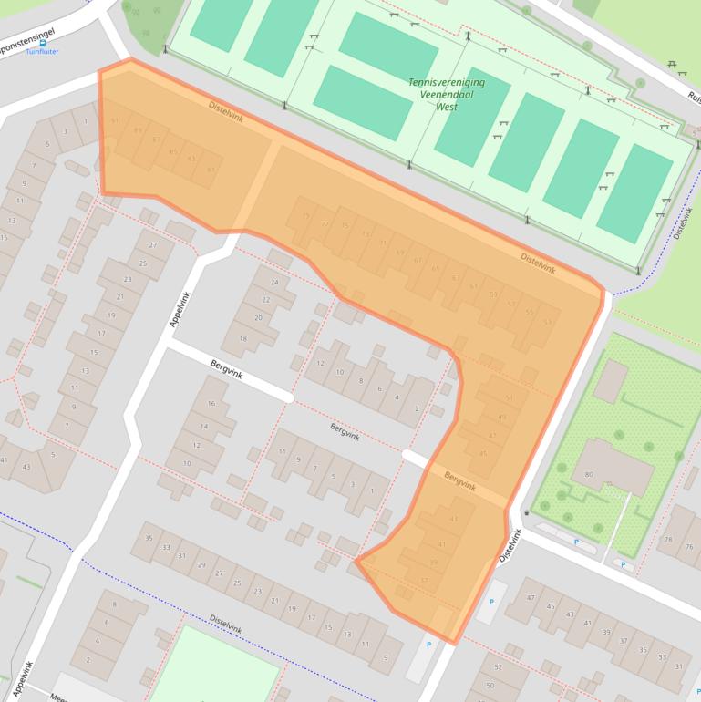 Kaart van postcodegebied 3906AN.