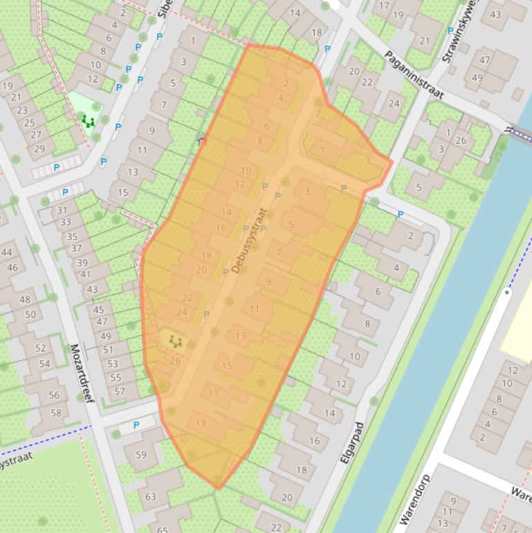 Kaart van postcodegebied 3906BK.