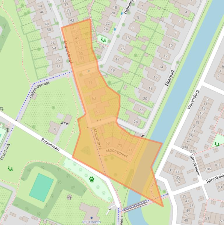 Kaart van postcodegebied 3906BN.
