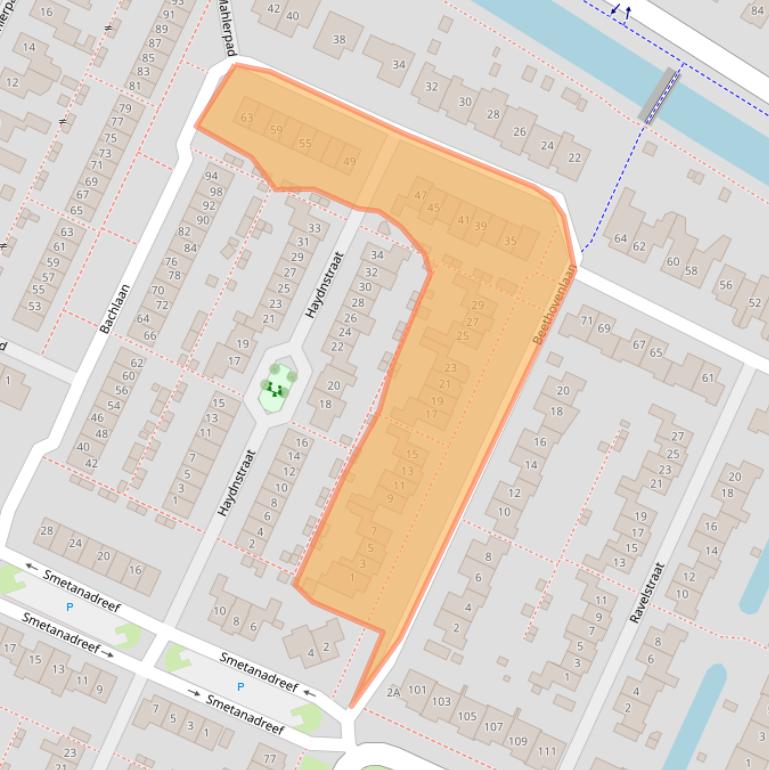 Kaart van postcodegebied 3906CP.