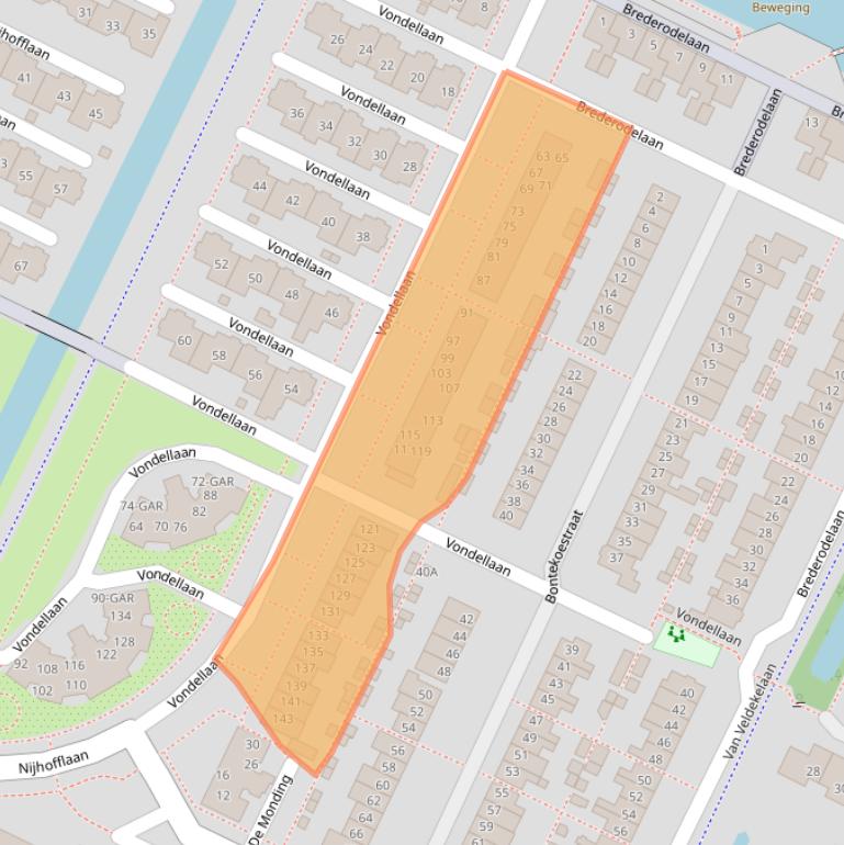 Kaart van postcodegebied 3906EC.