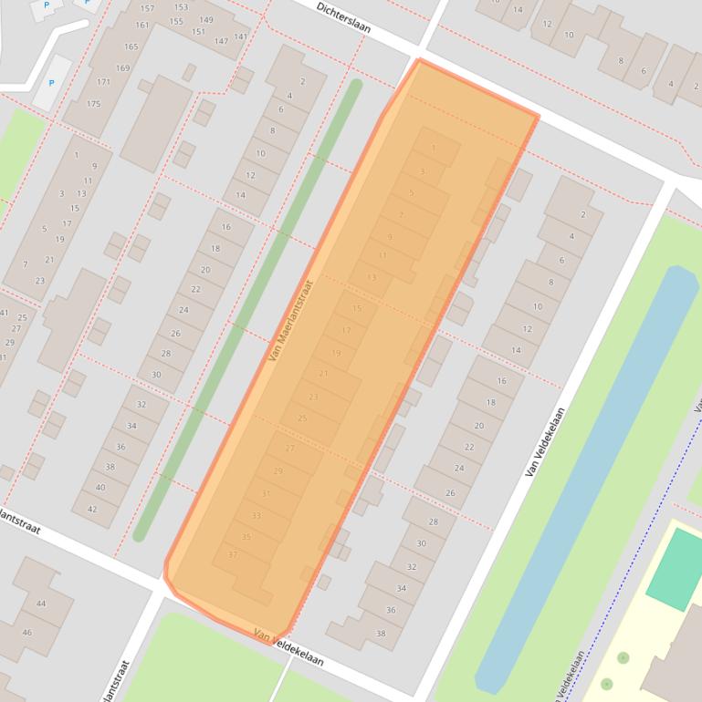 Kaart van postcodegebied 3906EL.