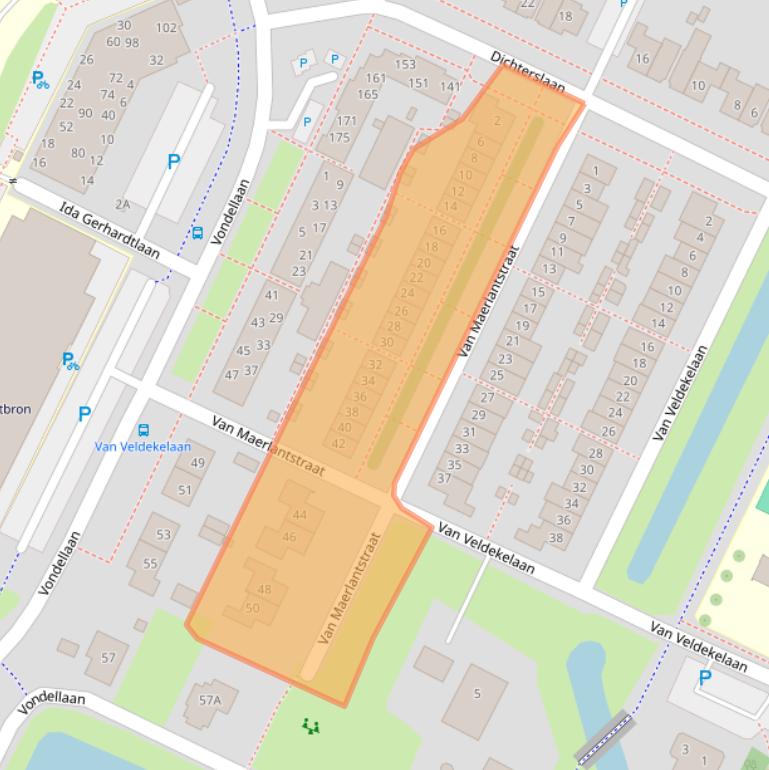 Kaart van postcodegebied 3906EM.