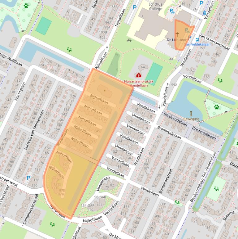 Kaart van postcodegebied 3906EV.