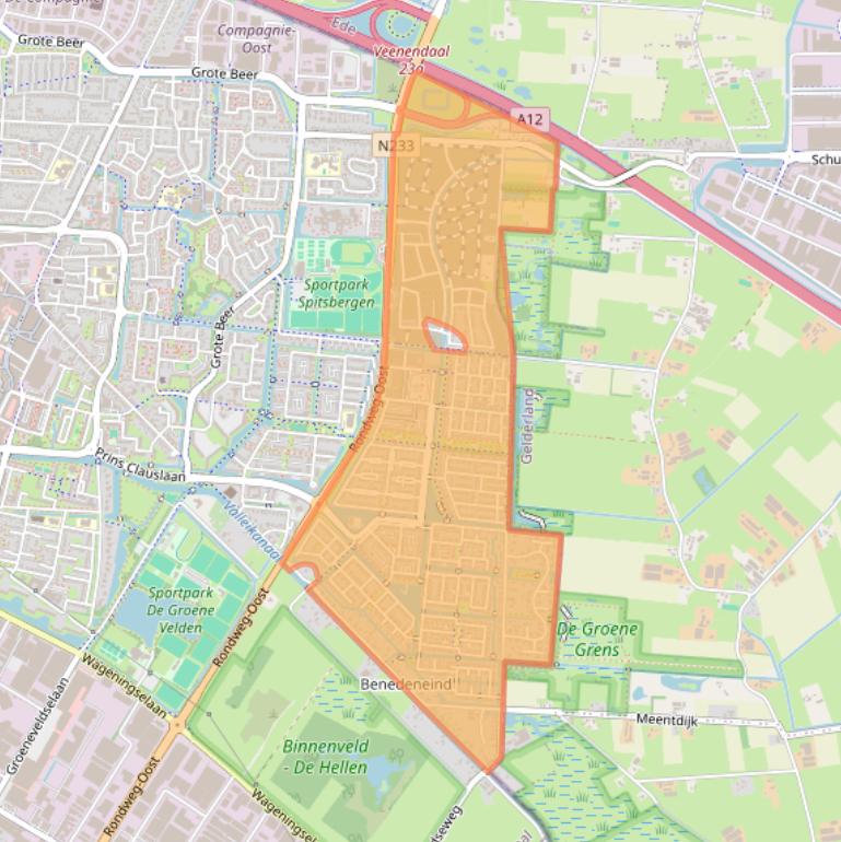 Kaart van postcodegebied 3907.