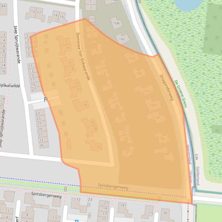 Kaart van postcodegebied 3907CC.