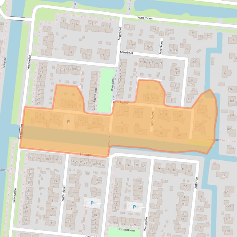 Kaart van postcodegebied 3907HE.
