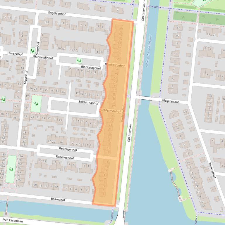 Kaart van postcodegebied 3907JD.